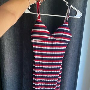 Red white and blue tight dress